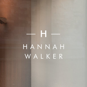 Monogram   Minimalist Elegant Modern Nameplate Window Cling