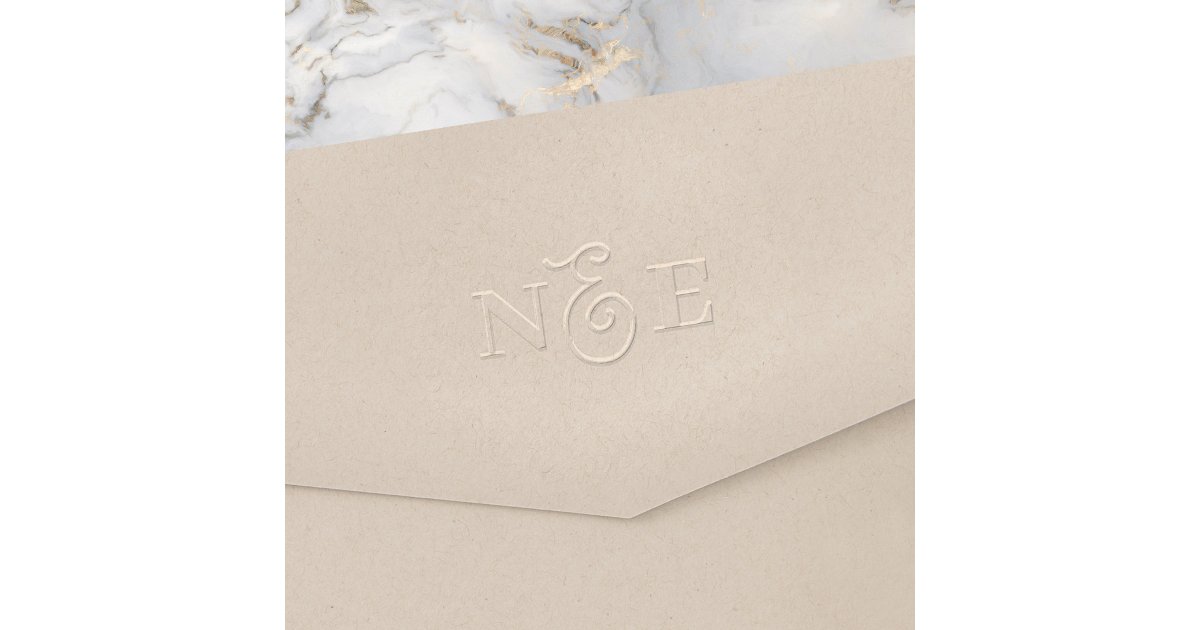 Embosser Script Monogram Minimalist Elegant Script Embosser | Zazzle