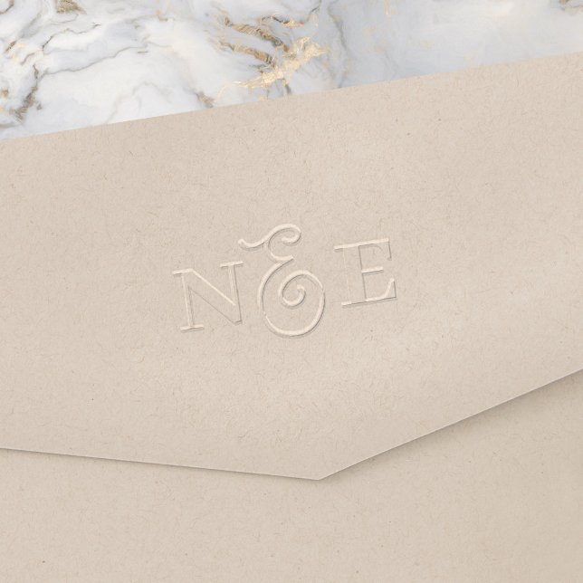 Monogram Minimalist Elegant Script Embosser (Stylishly Personalize with Your Custom Monogram Initials.)