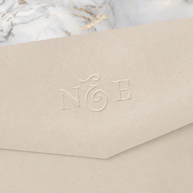 Embosser Script Monogram Minimalist Elegant Script Embosser | Zazzle