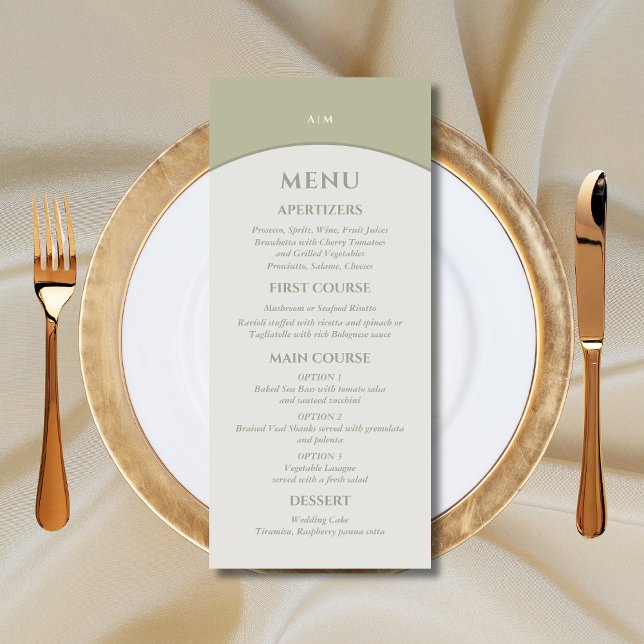 Monogram Minimalist Japandi Wedding Menu (Creator Uploaded)