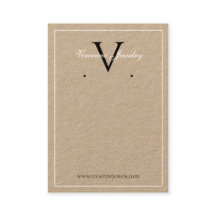 Monogram Minimalist Jewelry Earrings Display Card