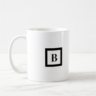 Monogram Minimalist Letter B Black & White Coffee Mug