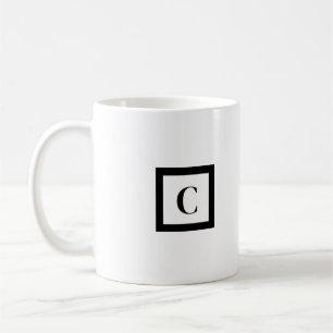 Monogram Minimalist Letter C Black & White Coffee Mug