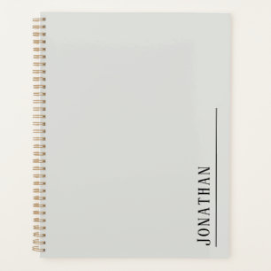 Monogram minimalist light gray  planner
