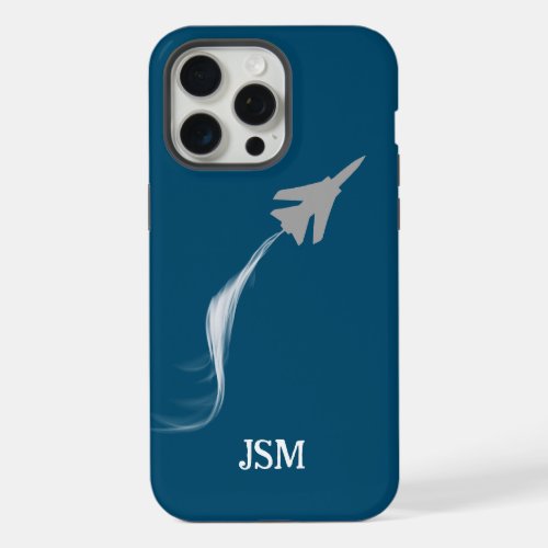 Monogram MinimalistModernPilotAviatorAirplane iPhone 15 Pro Max Case