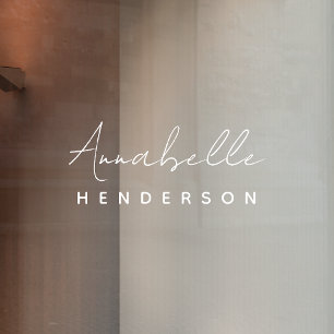 Monogram   Minimalist Modern Stylish Nameplate Window Cling