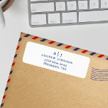 Monogram Minimalist Navy Blue Return Address Label<br><div class="desc">Monogram Minimalist Navy Blue Return Address label</div>