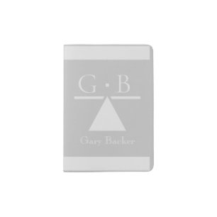 Monogram Minimalist Passport Holder in paste grays