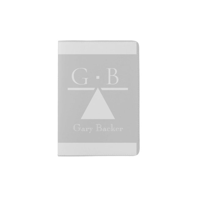 Monogram Minimalist Passport Holder in paste grays (Front)