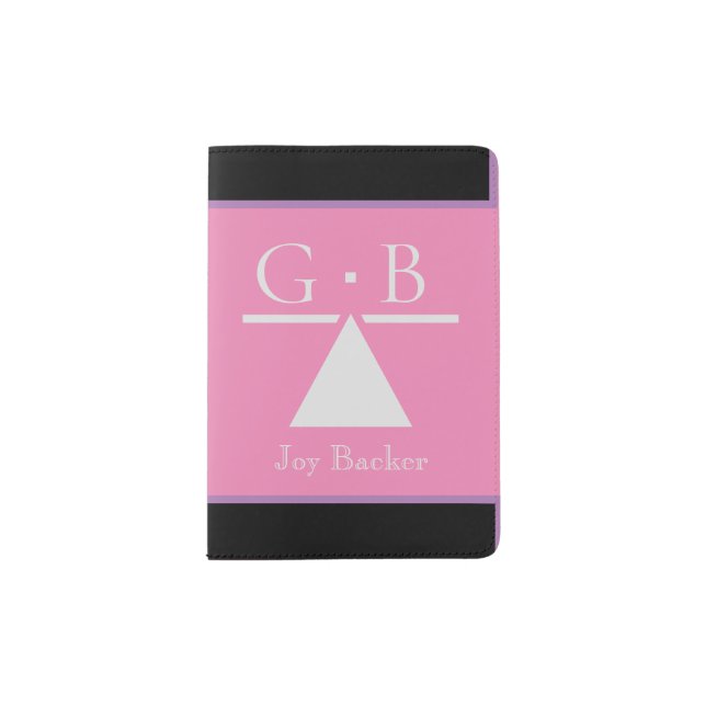 Monogram Minimalist Passport Holder Pink (Front)