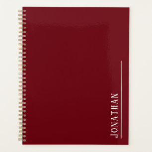 Monogram minimalist red planner