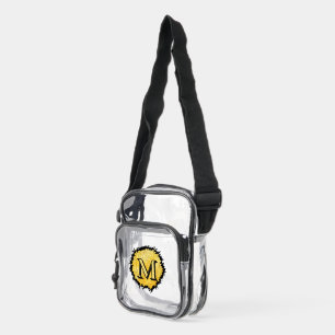 Monogram minimalist simple chic faux gold clear crossbody bag