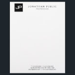 Monogram Minimalist Template Modern Trendy Classy Letterhead<br><div class="desc">Monogram Minimalist Template Modern Trendy Classy Elegant Black White Letterhead.</div>