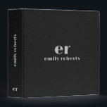 Monogram Minimalistic Black Linen 3 Ring Binder<br><div class="desc">A simple,  stylish custom monogram design in a light-gray modern minimalist typography on a dark-gray linen texture image background. The monogram initials and name can easily be personalized to make a design as unique as you are! This is a perfect gift or accessory for any occasion.</div>