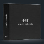Monogram Minimalistic Black Linen 3 Ring Binder<br><div class="desc">A simple,  stylish custom monogram design in a light-gray modern minimalist typography on a dark-gray linen texture image background. The monogram initials and name can easily be personalized to make a design as unique as you are! This is a perfect gift or accessory for any occasion.</div>