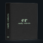 Monogram Minimalistic Black Linen Green Typography Mini Binder<br><div class="desc">A simple,  stylish custom monogram design in a sage green modern minimalist typography on a dark-gray linen texture image background. The sage green tone monogram initials and name can easily be personalized to make a design as unique as you are! Perfect gift or accessory for any occasion.</div>