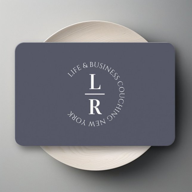 Monogram, minimalistic blue-gray business business card (Monogram, minimalistic blue-gray business business card)