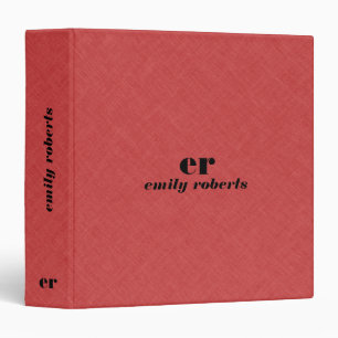 Monogram Minimalistic Red Line 3 Ring Binder