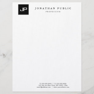 Monogram Minimalistic Template Elegant Linen Letterhead