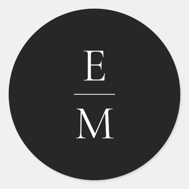 Monogram Minimalistic Wedding Sticker (Front)