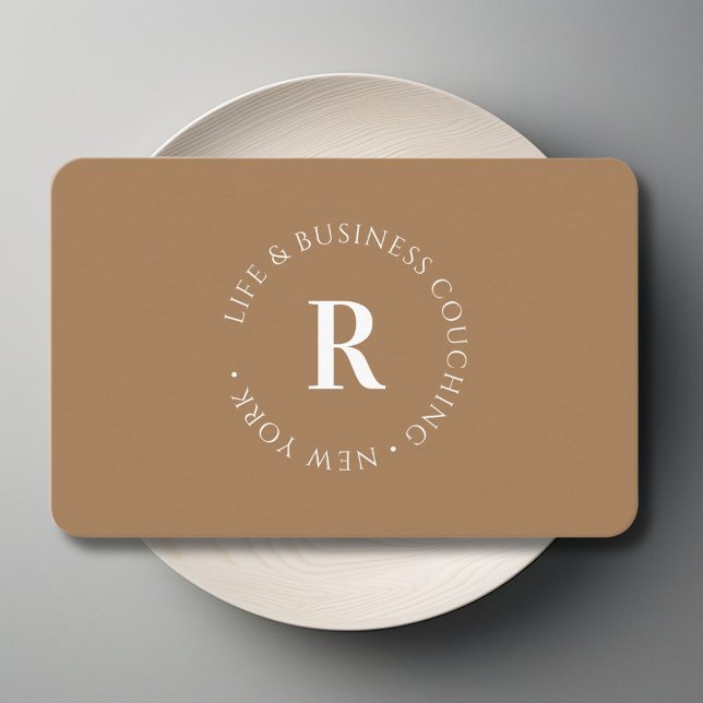 Monogram, Minimum Brown Business Card (Monogram, Minimum Brown Business Card)