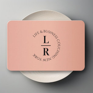 Monogram Minimum Copper Gold  Business Card