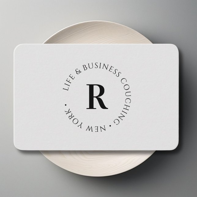 Monogram, Minimum Gray Business Card (Monogram, Minimum Gray Business Card)