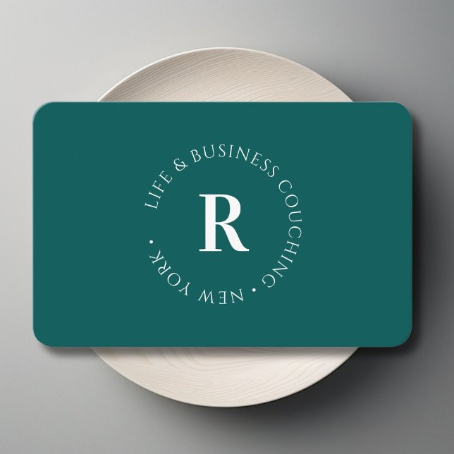 Monogram, Minimum Green Business Business Card (Monogram, Minimum Green Business Business Card)