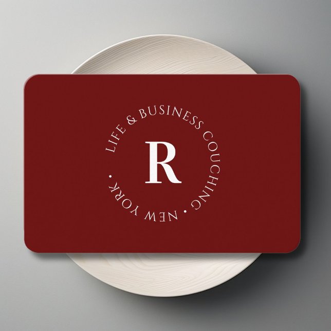 Monogram, Minimum Red Business Card (Monogram, Minimum Red Business Card)
