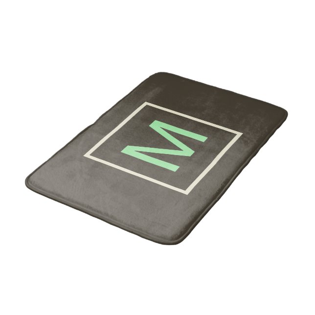 Monogram Mint Chocolate Chip  Geometric  Bath Mat (Angled)