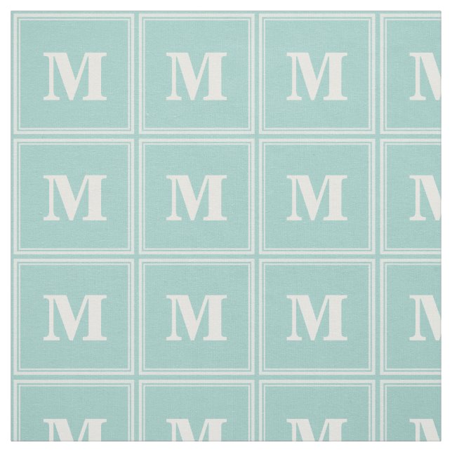 Monogram mint green stripes fabric (Swatch)