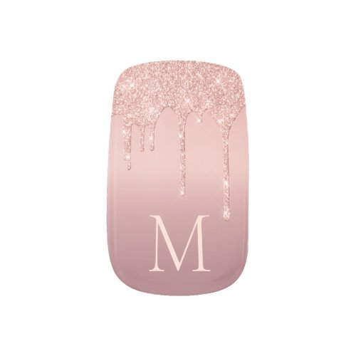 Monogram Minx Nail Art Rose Blush Glitter Sparkle