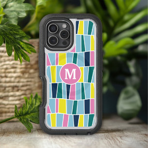 Monogram Modern Abstract Geometric Pattern iPhone 16 Case