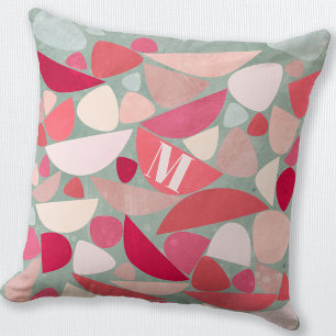 Monogram Modern Abstract Throw Pillow