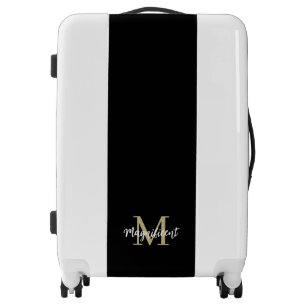 Monogram Modern Black White Tan Sand Luggage