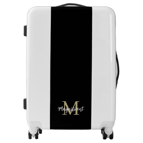 Monogram Modern Black White Tan Sand Luggage