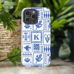 Monogram Modern Blue White Abstract Pattern iPhone 16 Pro Max Case<br><div class="desc">Monogram Modern Blue White Abstract Pattern iPhone 16 Pro Max Case Phone Case features a pattern of abstract objects with your custom monogram in the center. Perfect gift for her for Christmas,  birthday,  Mother's Day and more whether girlfriend,  sister,  mother,  friends. Created by Evco Studio www.zazzle.com/store/evcostudio</div>