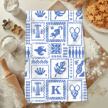 Monogram Modern Blue White Abstract Pattern Kitchen Towel<br><div class="desc">Monogram Modern Blue White Abstract Pattern Kitchen Towel features a pattern of abstract objects with your custom monogram in the center. Perfect gift for her for Christmas,  birthday,  Mother's Day and more whether girlfriend,  sister,  mother,  friends. Created by Evco Studio www.zazzle.com/store/evcostudio</div>