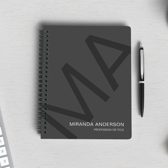 Monogram Modern Bold Typography Professional  Notebook (Creator Uploaded)