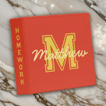 Monogram Modern Boy Preppy Back-To-School Homework 3 Ring Binder<br><div class="desc">Get ready for school! Add your monogram and name. Add the binder function on the spine. This design is timeless,  modern and preppy.</div>