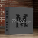 Monogram Modern Boy Preppy Back-To-School Homework 3 Ring Binder<br><div class="desc">Get ready for school! Add your monogram and name. Add the binder function on the spine. This design is timeless,  modern and preppy.</div>