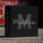 Monogram Modern Boy Preppy Back-To-School Homework 3 Ring Binder<br><div class="desc">Get ready for school! Add your monogram and name. Add the binder function on the spine. This design is timeless,  modern and preppy.</div>