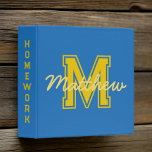 Monogram Modern Boy Preppy Back-To-School Homework 3 Ring Binder<br><div class="desc">Get ready for school! Add your monogram and name. Add the binder function on the spine. This design is timeless,  modern and preppy.</div>