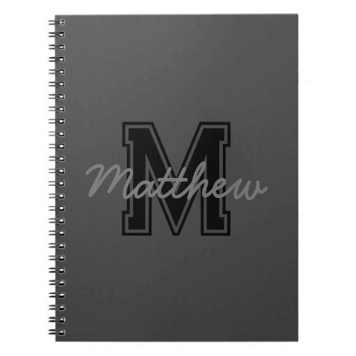 Monogram Modern Boy Preppy Back_To_School Homework Notebook