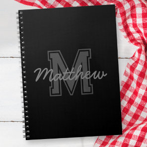 Monogram Modern Boy Preppy Back-To-School Homework Notebook