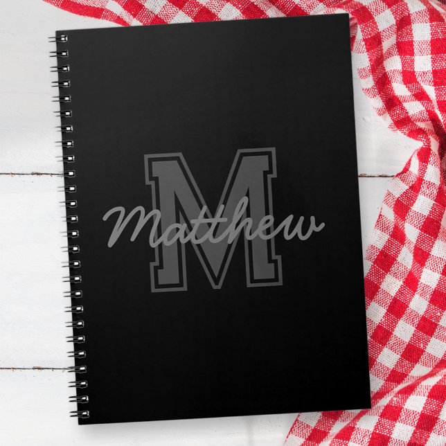 Monogram Modern Boy Preppy Back-To-School Homework Notebook (Creator Uploaded)