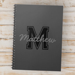 Monogram Modern Boy Preppy Back-To-School Homework Notebook