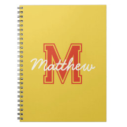 Monogram Modern Boy Preppy Back-To-School Homework Notebook