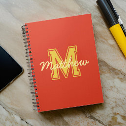 Monogram Modern Boy Preppy Back-To-School Notebook